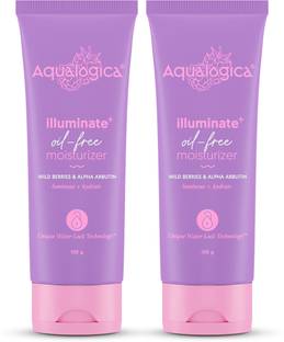 Aqualogica Illuminate+ Oil-Free Moisturizer with Alpha Arbutin & Wild Berries | Pack Of 2