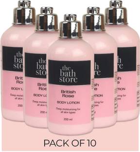 The Bath Store British Rose Body Lotion for Deep Moisturizing - 200ml (Pack of 10)