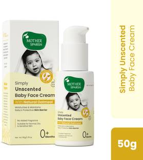 Mother Sparsh Simply Unscented Baby Face Cream with Oatmeal, Fragrance Free for Sensitive Skin