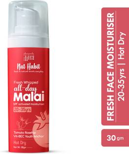 Nat Habit Tomato Vetiver Malai Face Cream With Vitamins B, E & C Moisturizer For Summers