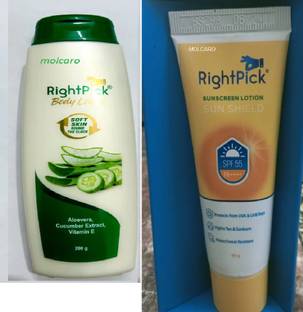 MOLCARO RIGHT PICK BODY LOTION +RIGHTPICK SUNCREEN PACK 1
