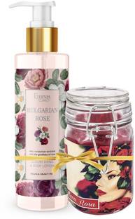 ETERNIA Bulgarian Rose Luxury Hand & Body Lotion with Small Jar Candle