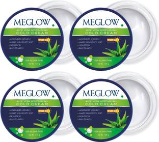 meglow Aloe Vera Moisturizing Cold Cream with Cucumber Extracts 125g Pack of 4