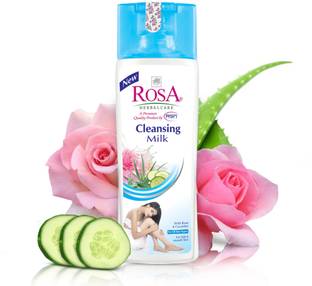 ROSA Cleansing Milk with Rose & Cucumber l For Dirt, Make up Removal & Sensitive skin
