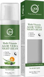Nuerma Science Multi-Vitamin Aloe Vera Night Cream with Peptides, Shea , Vitamin B3, Mulberry