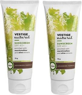 Vestige Natural Sunscreen SPF 40+ Enriched with Marshmallow And Olive Extracts