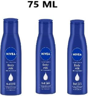 NIVEA Body milk 75 ml each Pack of 3 B (225 ml) A