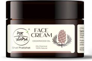 shat pratishat 100% Natural Moisturizing Face Cream Cedarwood |Non-Sticky & Light|Chemical Free