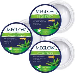 meglow Aloevera Cold Cream for Moisturization with SPF 15, Nourishing Care for Dry Skin