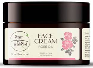 shat pratishat 100% Natural Moisturizing Face Cream- Rose|Non-Sticky & Light|Chemical Free