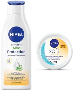 NIVEA Aloe Protection 200ml & Soft UV Cream 50ml set of 2