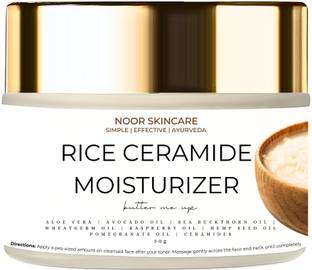 Noor skincare Ceramide Moisturizer with Rice Extracts for Hydrated & Glowing Skin, Non-Greasy