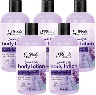 Globus Naturals Lavender Bliss Body Lotion, Enriched with Peach and Almond Extracts