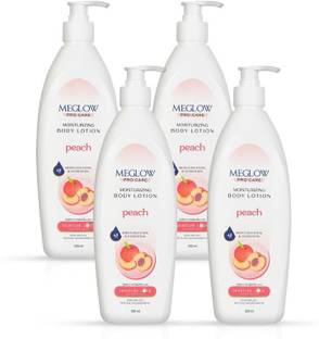 meglow Peach Body Lotion with 48 Hour Hydration & Intense Moisture for Dry, Rough Skin
