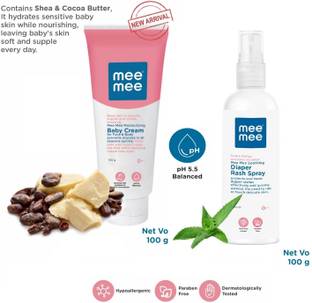 MeeMee Moisturizing Baby Cream For Face & Body With Soothing Diaper Rash Spray
