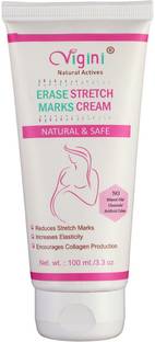 Vigini 100% Natural Actives Stretch Marks Scar Removal Cream Oil in During After Pregnancy Delivery for women with natural Bio 0il 100 G