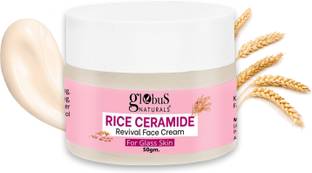 Globus Naturals Rice Ceramide Revival Face Cream, For Korean Glass Skin, Men