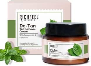 RICHFEEL De-tan Cream|Tan Removal|Peppermint, Honey & Cucumber |100 gm