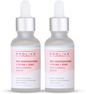 Prolixr 10% Niacinamide + 1% Hyaluronic Acid + Zinc Face Serum - Pack of 2 - 30ml