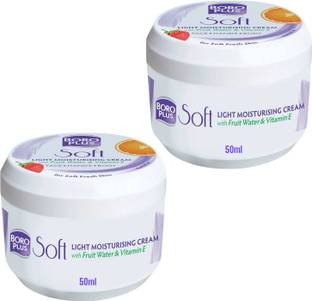 BOROPLUS BORO PLUS SOFT LIGHT MOISTURIZING CREAM FOR MOISTUTRE & NOURISH SKIN - 50ml x 2