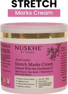 Nuskhe By Paras Ayurvedic Stretch Marks Cream - 100 gm | Milk Protein | Shea butter | Vitamin E| Kiwi | Watermelon