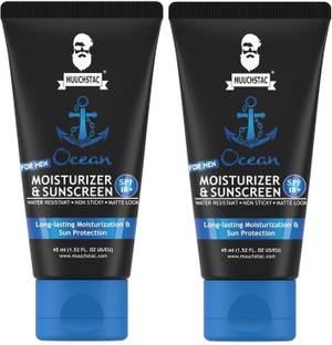 MUUCHSTAC Men’s Ocean Moisturizer & Sunscreen Matte Look Cream, Non-Sticky
