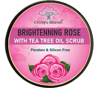 Chirayu Bhavah Brightening Rose with Tea Tree Oil scrub, Paraben & Silicon Free