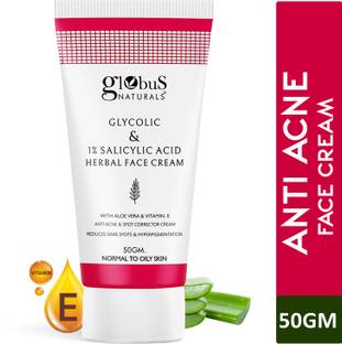 Globus Naturals Glycolic & 1% Salicylic Acid Herbal Anti Acne Face Cream