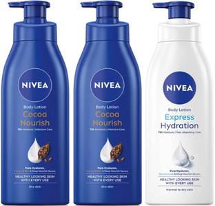 NIVEA BODY LOTION 400 ML - COCOA NOURISH QTY 2 & EXPRESS HYDRATION QTY 1