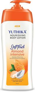 Yuthika Almond Soft Touch Body Lotion For Women & Men, Hydrating, Non-Greasy