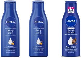 NIVEA 1 Cocoa Nourish 75ml & 2 Bodymilk 75ml lotion