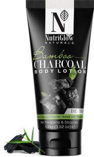 NutriGlow NATURAL'S Bamboo Charcoal Body Lotion with Shea Butter & Moisture lock