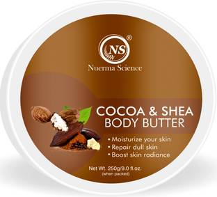 Nuerma Science Cocoa & Shea Cold Body Butter Cream for Intense Skin Moisturization & Radiance