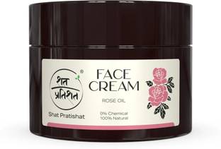 shat pratishat 100% Natural Moisturizing Face Cream- Rose|Non-Sticky & Light|Chemical Free