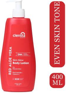 Clensta Red Aloe Vera Skin Glow Body lotion with 2% Niacinamide & Vitaminc
