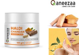 Qaneezaa Haldi Chandan Massage Cream with Jojoba Oil for Whitening & Brightening Skin