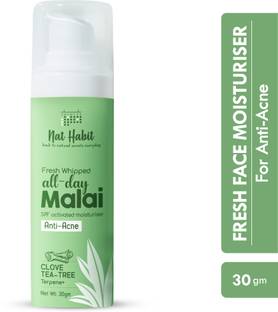 Nat Habit Fresh Whipped Malai Face Cream Clove Tea-Tree Terpene Moisturizer For Summers