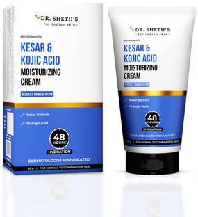 Dr. Sheth's Kesar & Kojic Acid Moisturizing Cream| 48hr Deep Hydration| Reduces Pigmentation