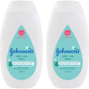 JOHNSON'S New Milk and Rice Lotion 200 ml (Pack of 2)