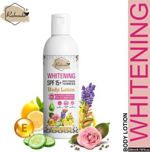 RABENDA Whitening SPF 15+ Fairness Body Lotion 200 ml, All Skin Type (Pack of 1)