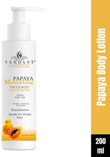 Verdant Natural Care Papaya Face & Body Moisturizer Lotion with SPF 30
