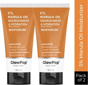GlowPop 5% Marula Oil Face Moisturizer with Hyaluronic Acid & Vitamin E for Dry Skin