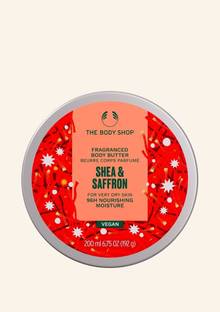 Body Shop Shea & Saffron Body Butter | Intense Nourishment for Very Dry Skin 96H Moisture