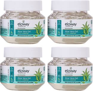 Eloway Pure Aloe Vera Gel for Face, Body & Hair Hydrates, Calms and Nourishes Pack of 4