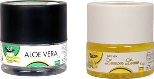 Lele Aloevera gel Pure 200gm and Lemon Lime 200gm Combo for Face Body and Hairs