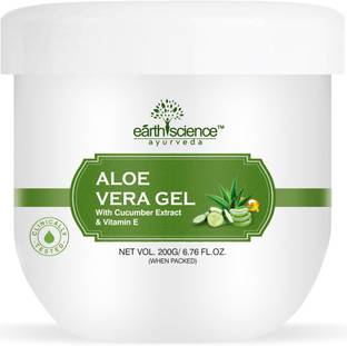 Earth Science Ayurveda Pure Aloe Vera Gel with Cucumber Extract , Moisturize for Face, Body and Hair