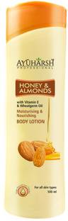 Ayuharsh Honey Almonds Body Lotion for Nourishing and Long Lasting Moisture, Glowing Skin
