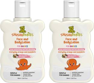 ShuShu Babies Everyday Orange & Mandarin Baby Face & Body Lotion-pack of 2 | (2 x 60ml)
