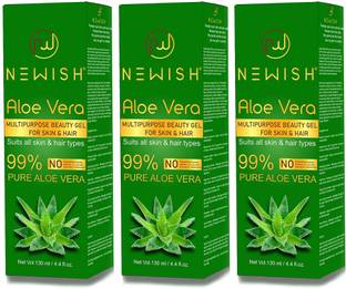 NEWISH Pure Aloe Vera Multipurpose Beauty Gel For Young Radiant Acne free Skin, Moisturizer & Hair Treatment