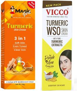 VICCO TURMERIC WSO CREAM 30 GRM AND MAGIC GIRL TURMERIC CREAM 50GRM